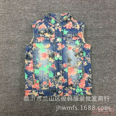 【外貿(mào)17年童裝梭織印花內(nèi)里包邊滿印牛仔馬甲16374】臨沂市蘭山區(qū)俊韓服裝批發(fā)商行 - 產(chǎn)品庫